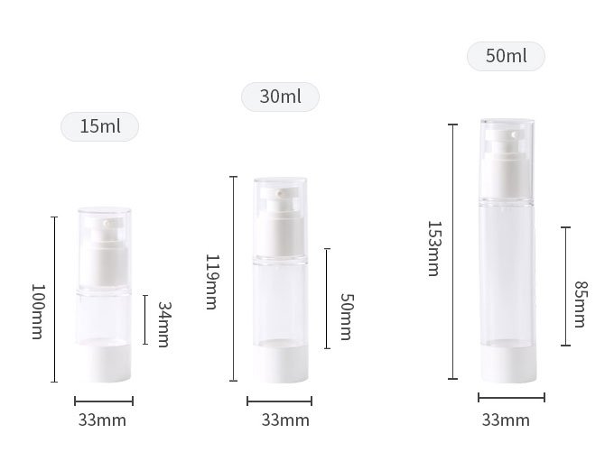 vacuum cosmetic container sizes