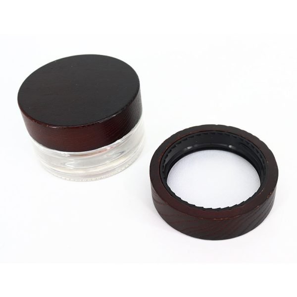 Empty Frosted Glass Cosmetic Container with Lid - Image 4