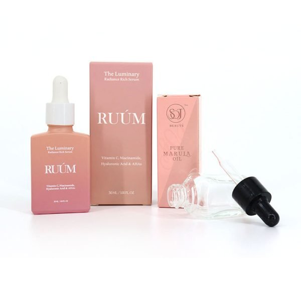 Pink Frosted Glass Essential Oil Bottle with Dropper and Paper Box - Image 3