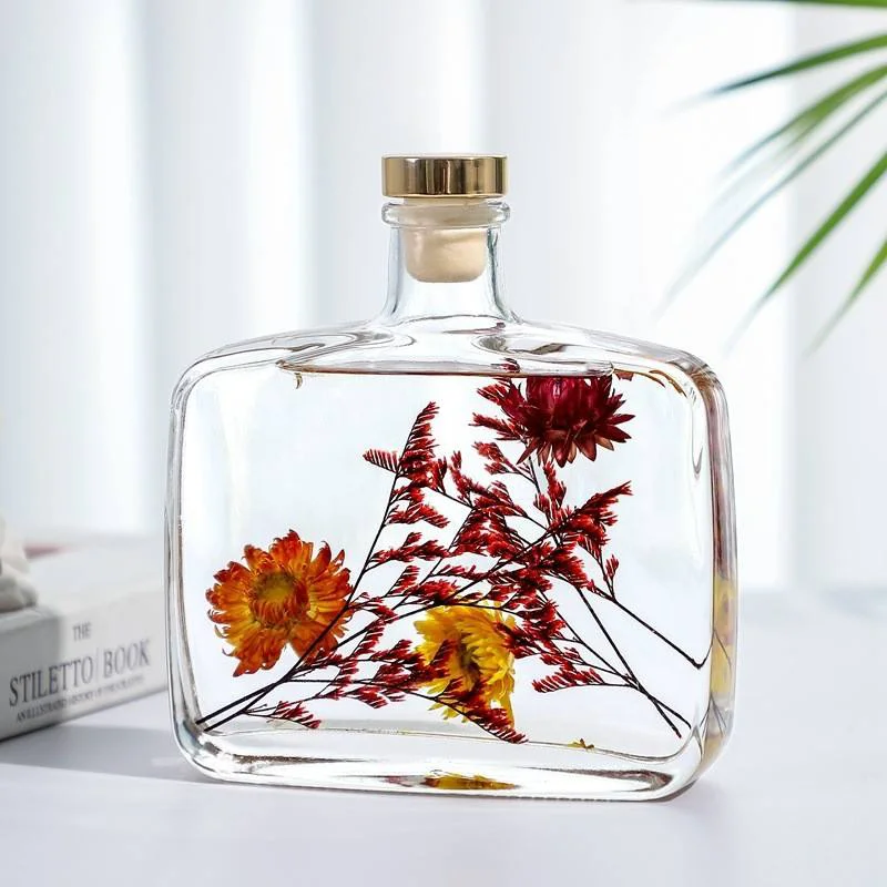 flat square glass reed diffuser bottles