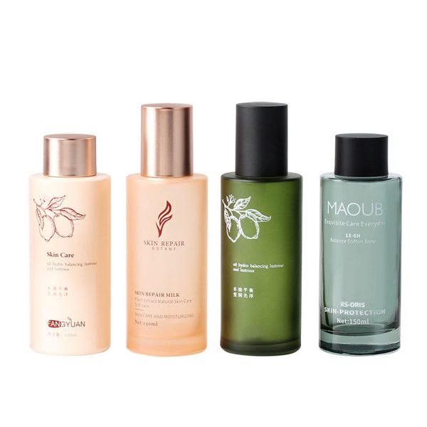 frosted glass lotion bottle