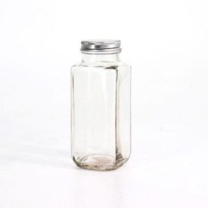 French Square Drink Milk Bottles with Lids Metal or Plastic