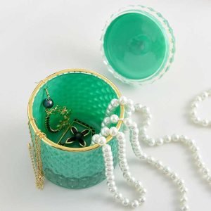 Green Glass Decorative Jar