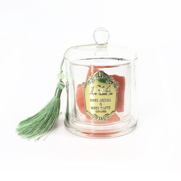 Iridescent Glass Candle Vessels with Bell Dome Cloche Glass Lid - Image 4
