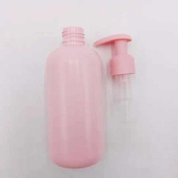 pink lotion pump bottle