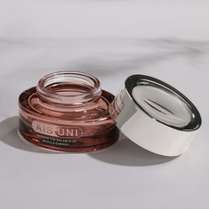 pink luxury glass cosmetic cream jar
