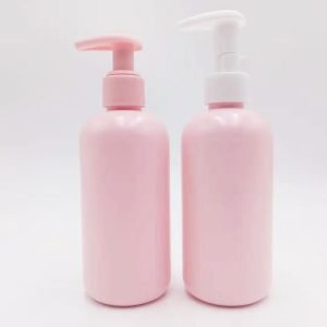 pink PET plastic pump bottle