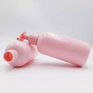 pink PET plastic toner bottle