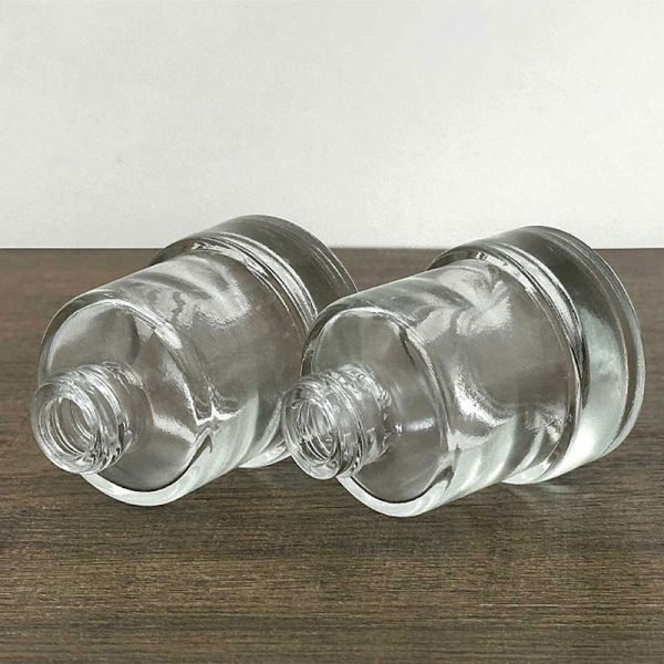 1 oz clear glass liquid foundation bottle