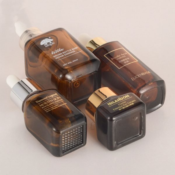 custom logo amber glass bottles jars