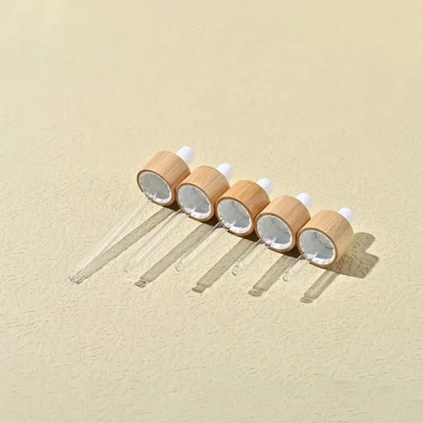 bamboo caps with dropper and rubber