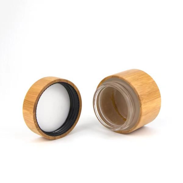 refillable bamboo cream jar inner glass