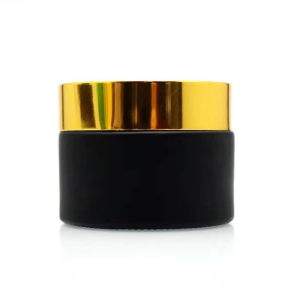 black matte glass cosmetic jar