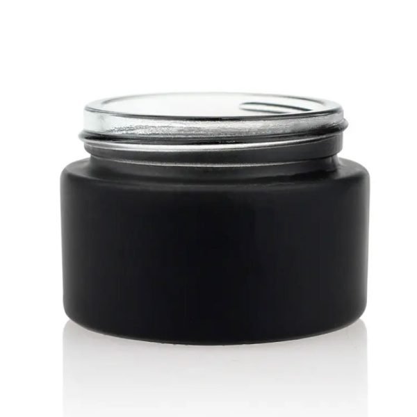 black matte glass cream jar