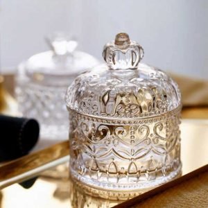 Crystal Glass Kitchen Candy Container