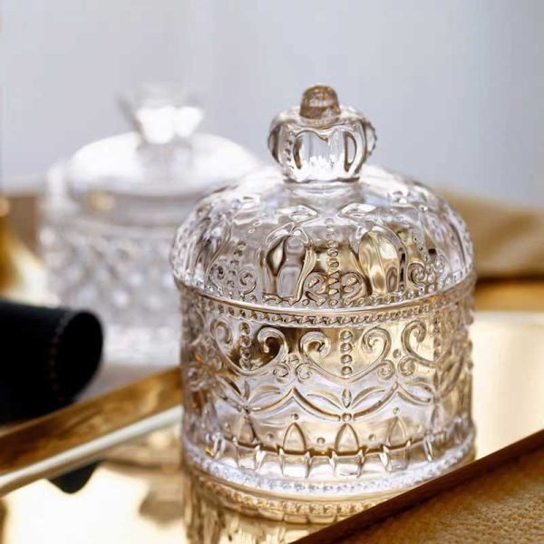 Crystal Glass Kitchen Candy Container