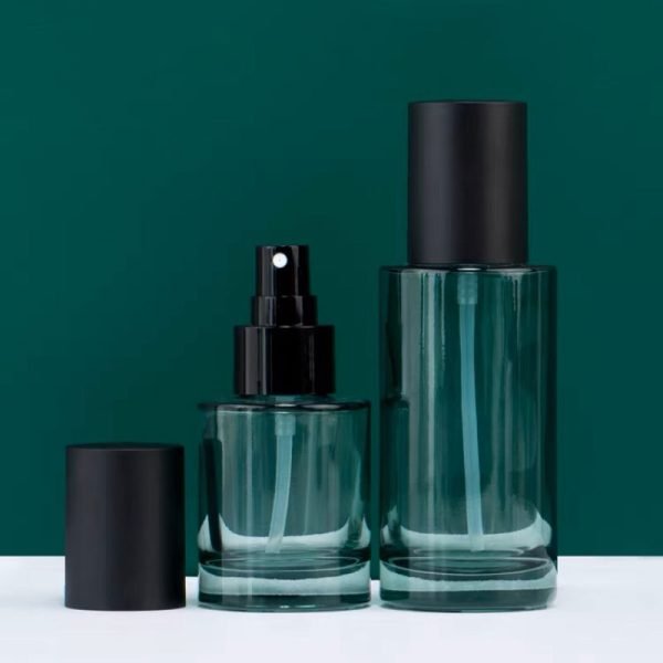 dark green glass pump bottle wholesale