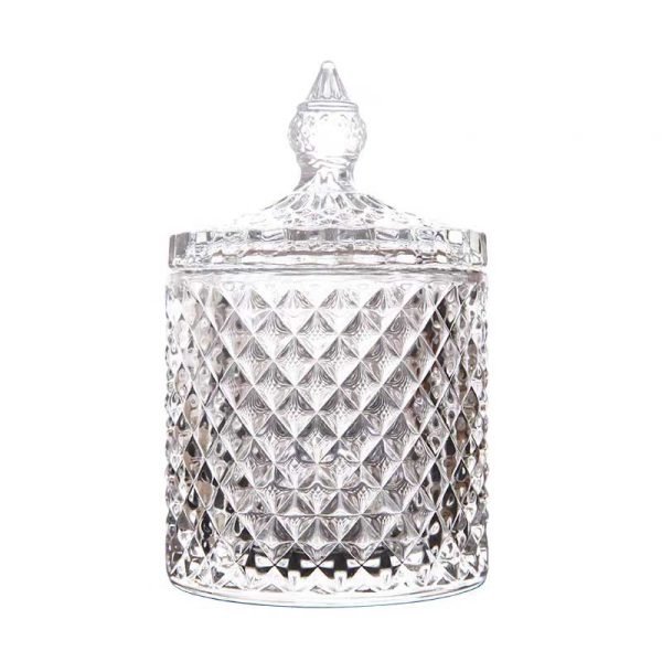 iMorePack Diamond Faceted Glass Storage Jar