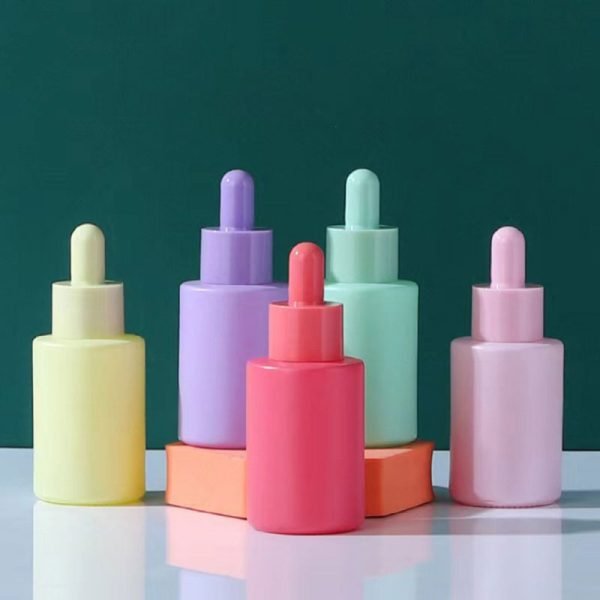 empty colored matte dropper bottle