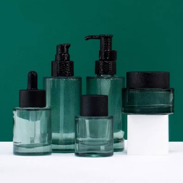 custom green cosmetic containers