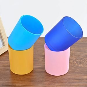 multi color glass candle jars