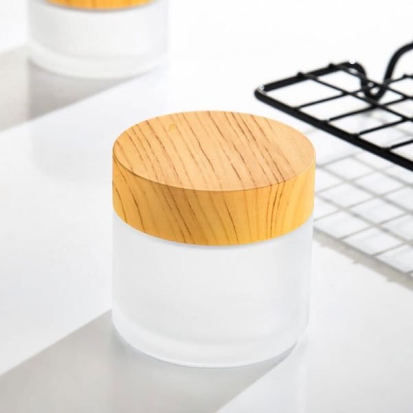 natural bamboo glass jar