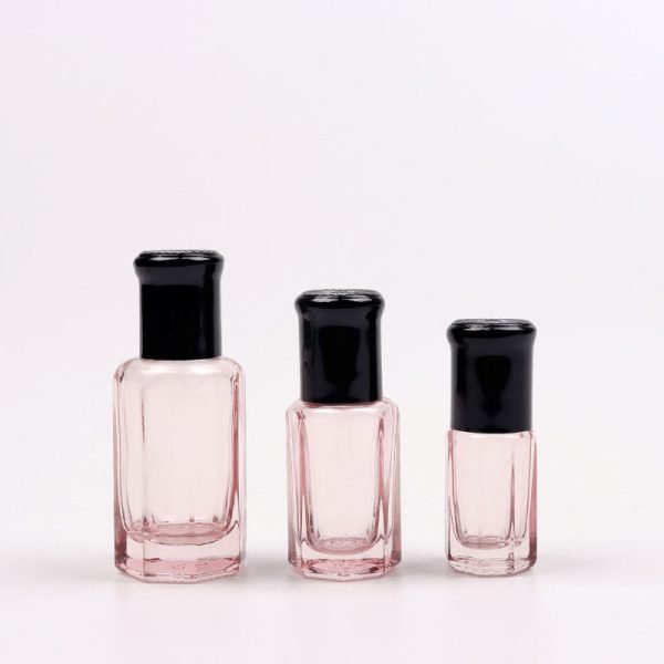 clear pink mini glass roller bottle