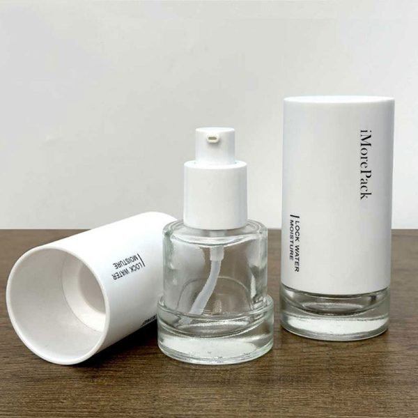 refillable glass concealer bottle with white cap