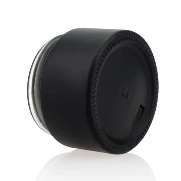 refillable black frosted glass cream jar