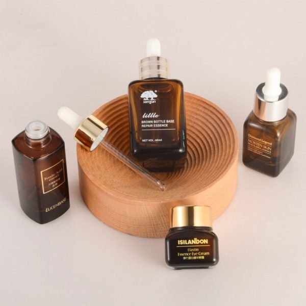 square amber glass bottles jars