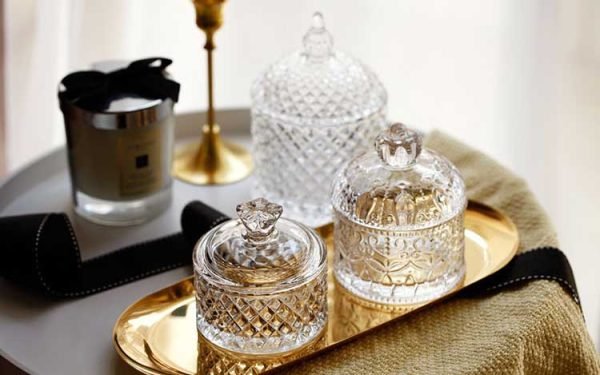 Vintage Crystal Glass Candy Jars