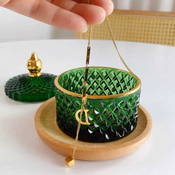 Vintage Glass Jewelry Organizer Box