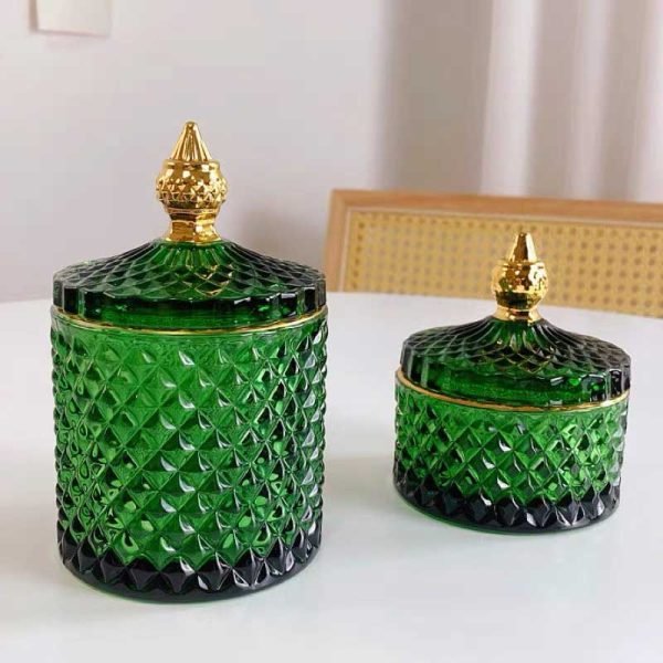 vintage dark green glass jars