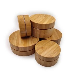 Bamboo Cosmetic Cream Jar with Screw Lid
