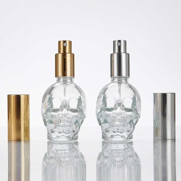 Clear Glass Skull Perfume Bottle