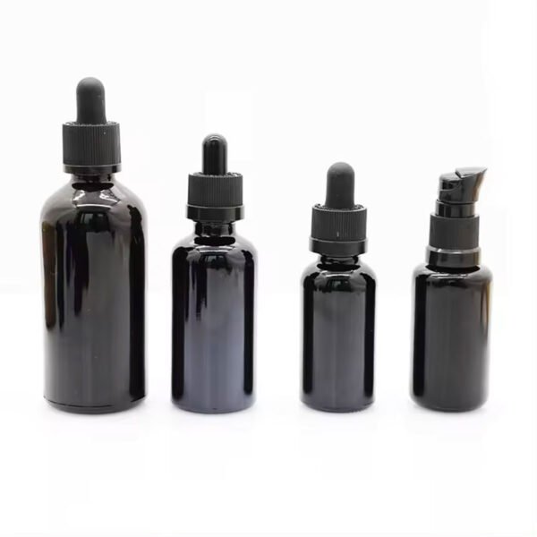 Empty Miron Violet Glass Bottles with Treatment Pump & Cap - Image 3