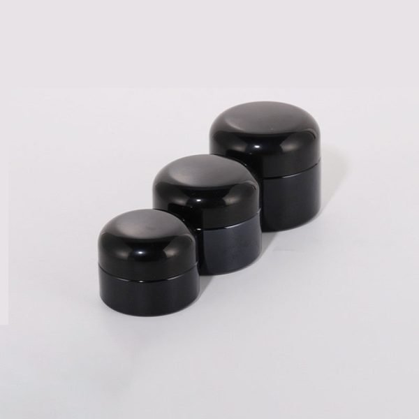 Black Glass Cosmetic Jars