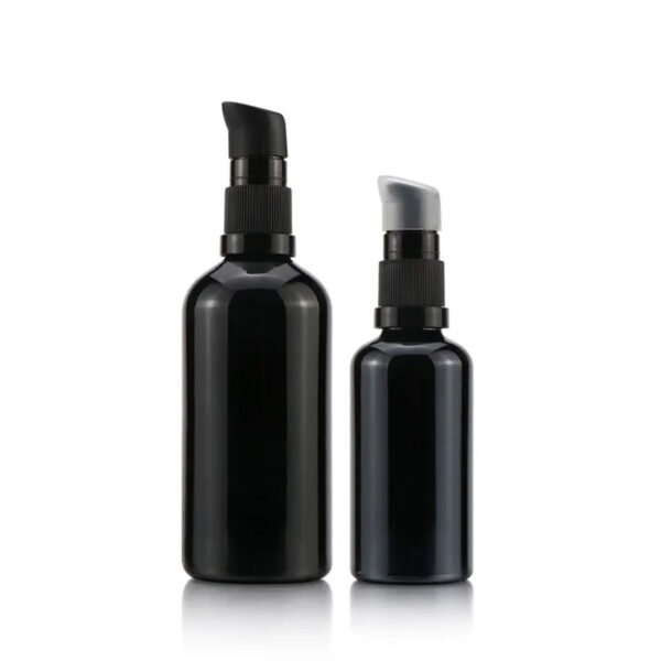 Empty Miron Violet Glass Bottles with Treatment Pump & Cap