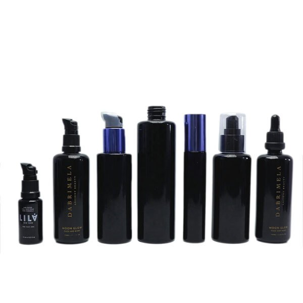 Empty Miron Violet Glass Bottles with Treatment Pump & Cap - Image 5