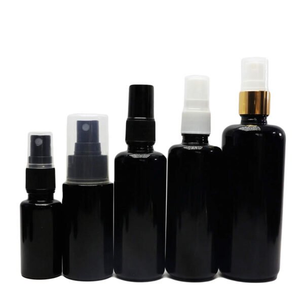 Empty Miron Violet Glass Bottles with Treatment Pump & Cap - Image 8