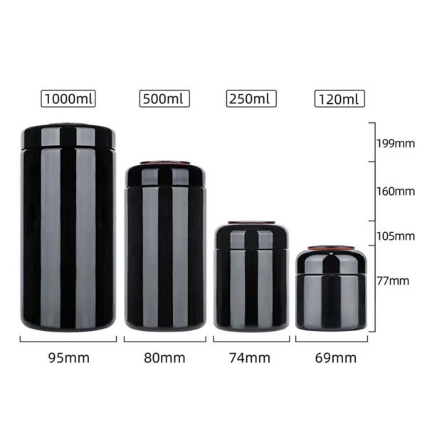 uv filter glass storage jars with hygrometer lids