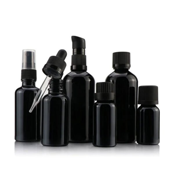Empty Miron Violet Glass Bottles with Treatment Pump & Cap - Image 9