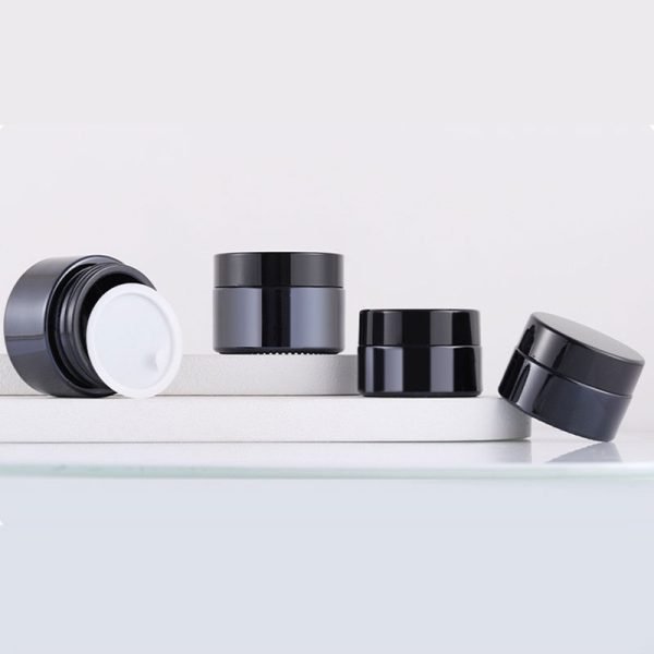 straight sided ultraviolet glass cream jars