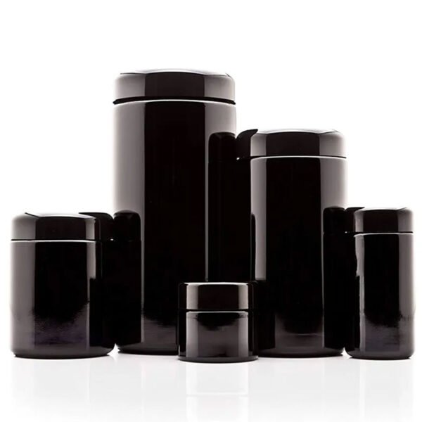 Straight Tall Ultraviolet Glass Jars