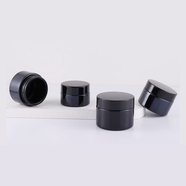 Travel Size Cream Jar Black Glass Jar Bulk