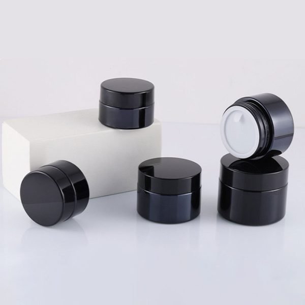 ultraviolet glass cream jars with screw on lids