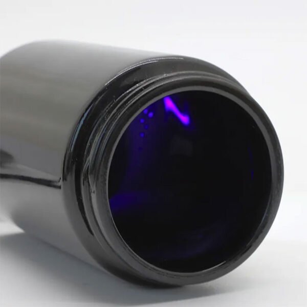 violet glass biophotonic glass jar