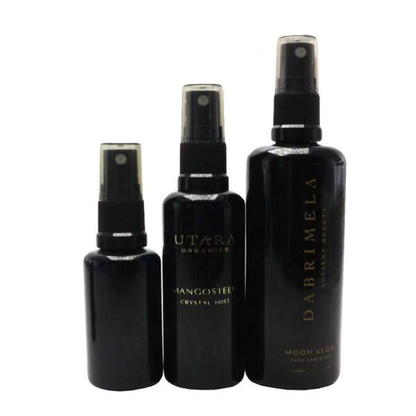 Empty Miron Violet Glass Bottles with Treatment Pump & Cap - Image 11