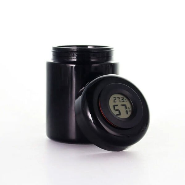 Violet Miron Glass Jar with Hygrometer Lid
