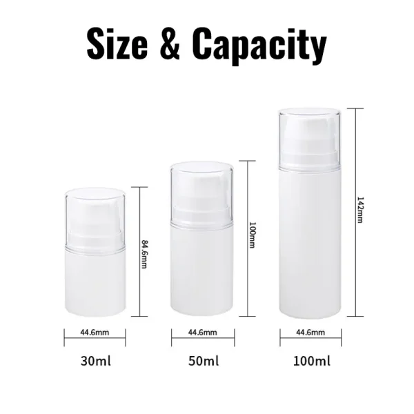 airless lotion pump bottle with B type clip